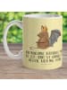 Mr. & Mrs. Panda Kaffeebecher Fledermaus Sitzen mit Spruch in Gelb Pastell