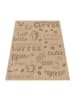 KADIMA DESIGN Teppich Kurzflor Schriftzug Wohnzimmer in Beige