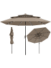 COSTWAY 300 cm Sonnenschirm mit LED in Braun