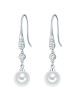Lulu & Jane Perlen-Ohrhänger aus Messing mit Glas und Muschelkernperle in silber