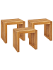 Beliani 3er-Set Hocker BELLANO in Braun