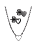 LIEBESKIND BERLIN Schmuck-Set Empty Black Hearts in schwarz