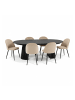 ebuy24 Essgruppe Tokyo Highline 7-teilig Schwarz 120 x 120 cm