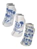Disney 3er Pack Disney Mickey Mouse Socken Sneaker Strümpfe in blau/grau