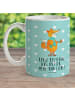Mr. & Mrs. Panda Camping Tasse Fuchs Keks mit Spruch in Türkis Pastell