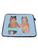 Mr. & Mrs. Panda Laptop Tasche Bär Freundin ohne Spruch in Blau Pastell
