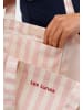 Les Lunes Shopper SOLEAA Bag Canvas Style in Stripe Pale Lilac White