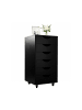 relaxdays Rollcontainer in Schwarz - (B)40 x (H)78 x (T)40 cm