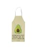 Mr. & Mrs. Panda Kochschürze Avocado Glücklich mit Spruch in Gelb Pastell