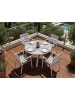 Beliani 9-tlg Gartentisch Set MALETTO/TAVIANO in Weiß/Grau/Braun