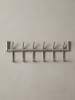KADIMA DESIGN Silberne Metall-Wandgarderobe, 12 Haken, 60x19x10 cm, Handarbeit