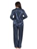 NORMANN Satin Pyjama Streifendress - 47503 in marine