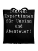 Mr. & Mrs. Panda Tragetasche Tante Abenteuer mit Spruch in Schwarz