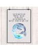 Mr. & Mrs. Panda Bild Walfisch Thunfisch mit Spruch in Grau Pastell