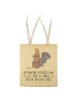 Mr. & Mrs. Panda Shopper Bag Fledermaus Sitzen mit Spruch in Gelb Pastell