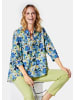 GOLDNER Druckbluse Moderne Druckbluse in legerer Form in weiß / marine / gemustert