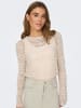 JACQUELINE de YONG Legerer Feinstrick Pullover Weiches Vintage Strick Muster Oberteil in Beige