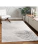 KADIMA DESIGN Teppich Kurzflor Blätter Wohnzimmer in Grau