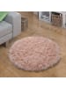 KADIMA DESIGN Hochflor Teppich Shaggy waschmaschinenwaschbar Einfarbig in Rosa