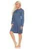 NORMANN Interlock Nachthemd langarm Bündchen Streifenoptik - 87739 in marine