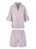 Linga Dore Linga Dore Pyjama set in Soft bordeaux stripe
