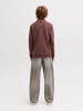 JACK & JONES Junior Sweatshirt mit halbem Reißverschluss in Deep Mahogany