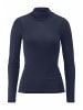 Hessnatur Hessnatur Rollkragen-Longsleeve Fitted aus Schurwolle und Seide in graphitblau