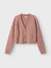name it Rippstrick Cardigan mit V-Ausschnitt und Knopfleiste in Rosa