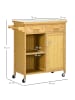 HOMCOM Küchenwagen in Naturholz 84L x 36B x 85H cm