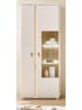 Furn.Design Vitrine weiß matt, Eiche 80 x 200 cm, Vitrinenschrank inklusive Frontbeleuchtung