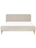 Beliani Doppelbett RENNES in Beige/Braun - (W) 191 x (H) 107 x (L) 216 cm