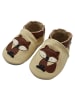 Yalion Leder-Krabbelschuhe "Fuchs mit Schwanz" in Beige