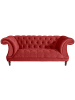 58 aufm Kessel CHESTERFIELD Sofa 2-Sitzer Kaylin Samtvelours ziegel