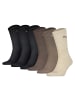 Puma Socken 6er Pack in Schwarz/Braun-Mix