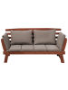 Beliani Gartenbank PORTICI in Braun/Beige - (W) 210 x (H) 82 x (L) 66 cm