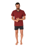 NORMANN kurzarm Schlafanzug Shorty Pyjama print - 77248 in rot