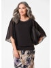 GOLDNER Edle Chiffonbluse, U-Boot-Ausschnitt in schwarz