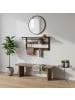 relaxdays Wandgarderobe in Dunkelbraun/ Schwarz - (B)80 x (H)42 x (T)30 cm