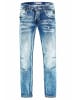 Rusty Neal Jeans Hose "RUBEN" Ice Washed Normal in Hell Blau
