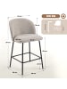 HOMCOM Barhocker-55L x 50B x 93H cm-Hellgrau