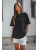 Reichstadt Reichstadt Oversized T-Shirt Damen Brand Stick 23RSW044 Black XS