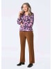 GOLDNER Bluse in lila / gemustert