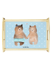 Mr. & Mrs. Panda Großes Tablett Bär Freundin ohne Spruch in Blau Pastell