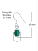 mantraroma 925er Silber - Ohrringe (L) 7 x (B) 27 mm mit grüner Onyx