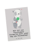 Mr. & Mrs. Panda Postkarte Tischtennis Trainerin Freudentag mit ... in Grau Pastell