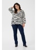 KAFFE curve Kurzarm-Bluse KCjanni Regular fit in Chalk/Black Animal