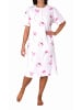 NORMANN Kurzarm Nachthemd Knopfleiste am Hals - 80105 in rose