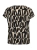 Betty Barclay Printshirt mit Wasserfallausschnitt in Black Khaki