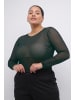 KAFFE curve Langarm-Bluse KCflocku Tight fit in Black Deep