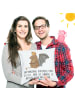 Mr. & Mrs. Panda Zierkissen Fledermaus Sitzen mit Spruch in Weiß